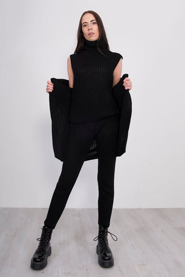 Jexi 3 piece knitted turtle neck lounge set (4 colours)