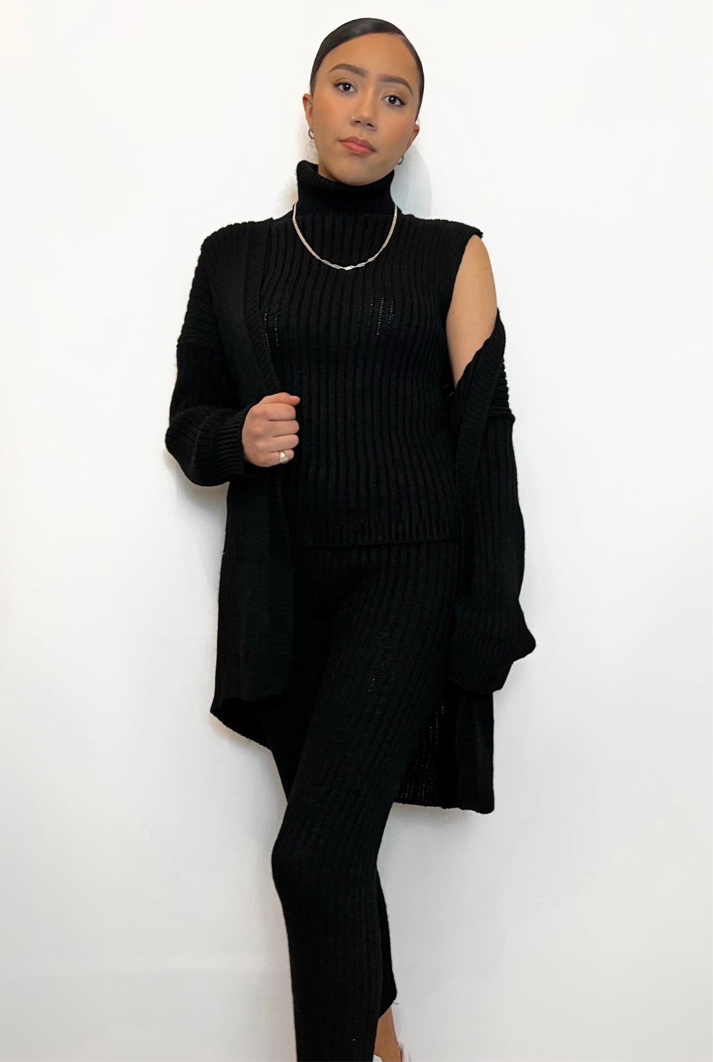 Jexi 3 piece knitted turtle neck lounge set (4 colours)