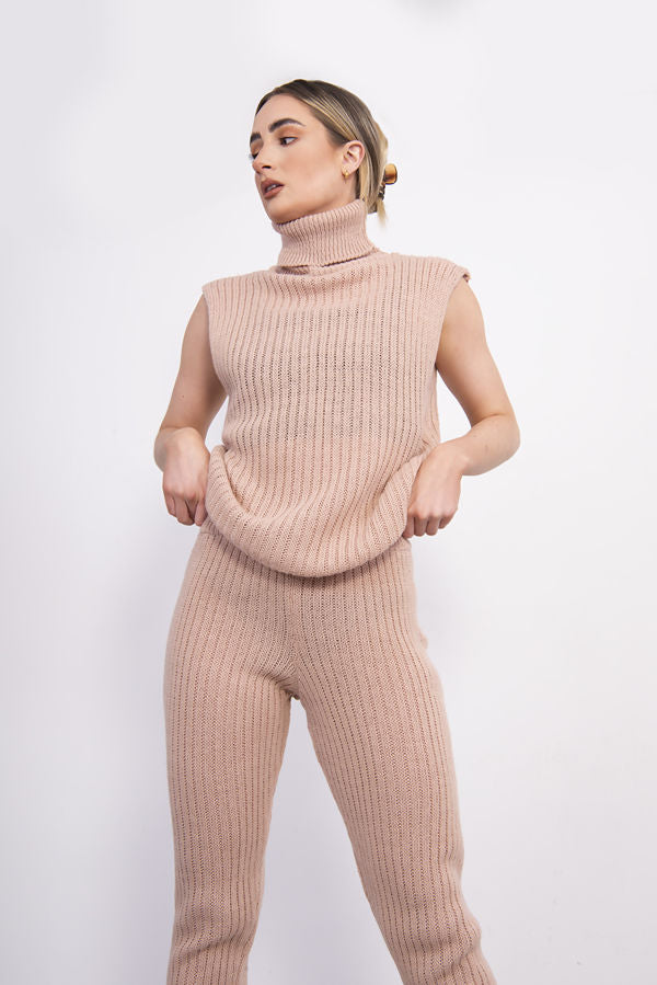 Jexi 3 piece knitted turtle neck lounge set (4 colours)