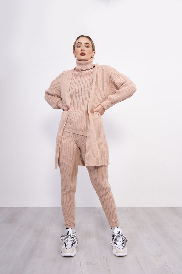 Jexi 3 piece knitted turtle neck lounge set (4 colours)