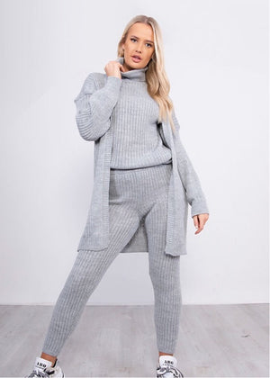 Jexi 3 piece knitted turtle neck lounge set (4 colours)